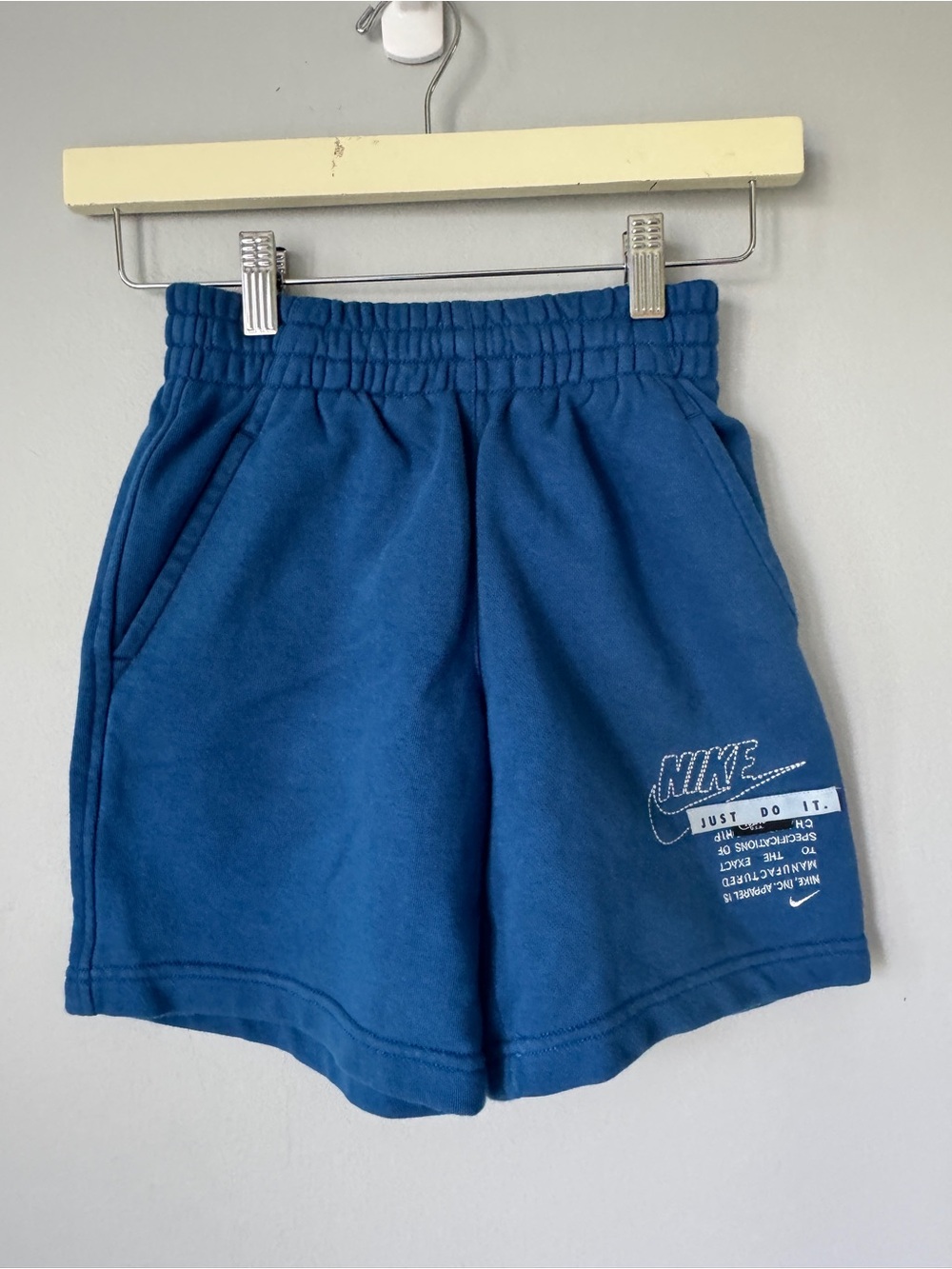 Nike Royal Blue Kids Fleece Shorts with Logo